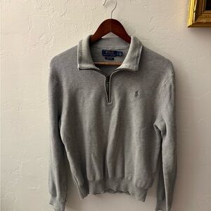 Polo by Ralph Lauren Men’s Gray Quarter-Zip Sweater